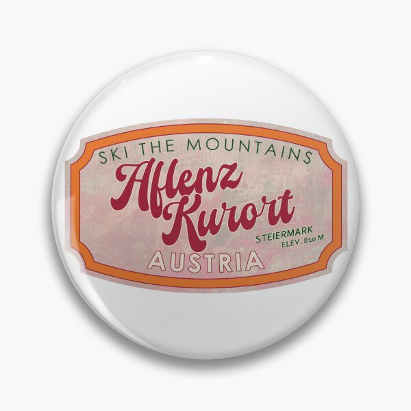 Item preview, Aflenz Kurort, Austria, Steiermark, Ski, textured skiing badge designed and sold by Wanderful-roads.