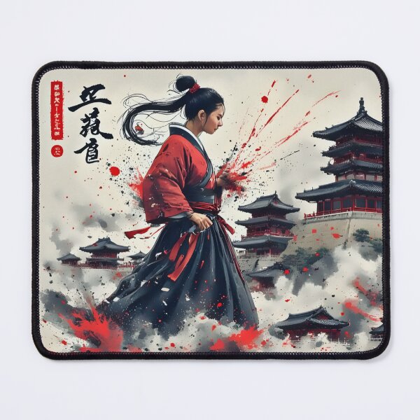 Item preview, Female Samurai Warrior | Ink Splash Art designed and sold by Neer arts.