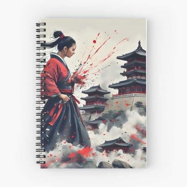 Item preview, Female Samurai Warrior | Ink Splash Art designed and sold by Neer arts.