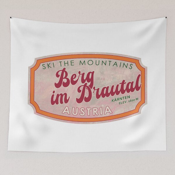 Item preview, Berg im Drautal, Austria, Kärnten, Ski, textured skiing badge designed and sold by Wanderful-roads.