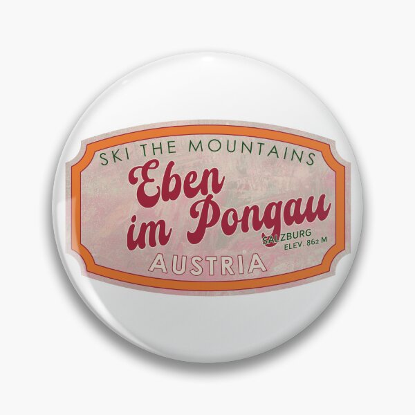 Item preview, Eben im Pongau, Austria, Salzburg, Ski, textured skiing badge designed and sold by Wanderful-roads.