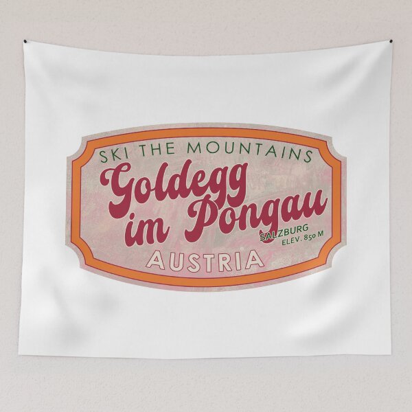 Item preview, Goldegg im Pongau, Austria, Salzburg, Ski, textured skiing badge designed and sold by Wanderful-roads.