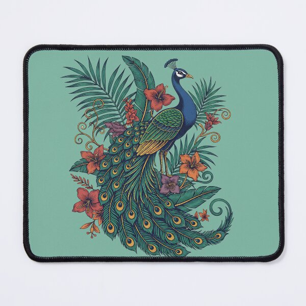 Item preview, Regal Peacock Tropical Botanical Vintage Art designed and sold by BirdsnStuff.
