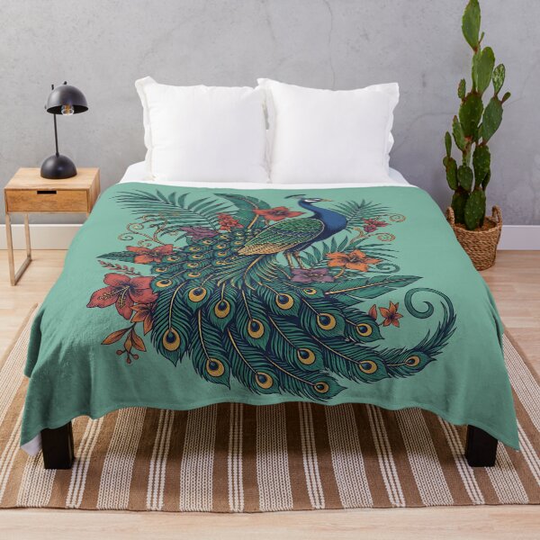 Item preview, Regal Peacock Tropical Botanical Vintage Art designed and sold by BirdsnStuff.