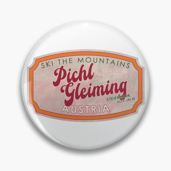 Item preview, Pichl-Gleiming, Austria, Steiermark, Ski, textured skiing badge designed and sold by Wanderful-roads.