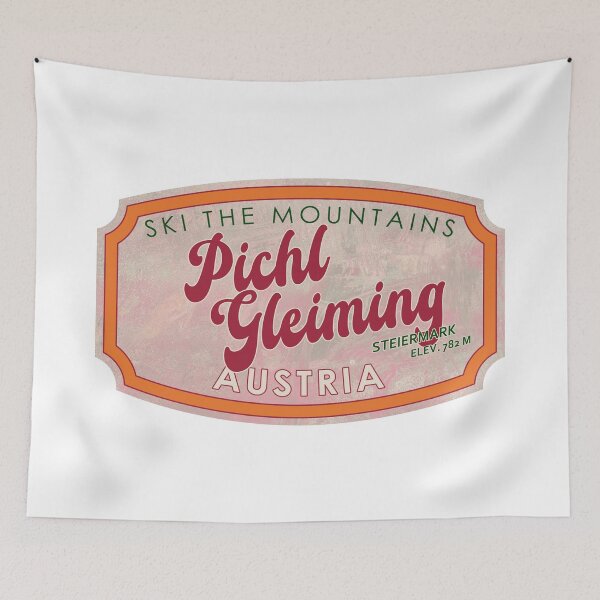 Item preview, Pichl-Gleiming, Austria, Steiermark, Ski, textured skiing badge designed and sold by Wanderful-roads.