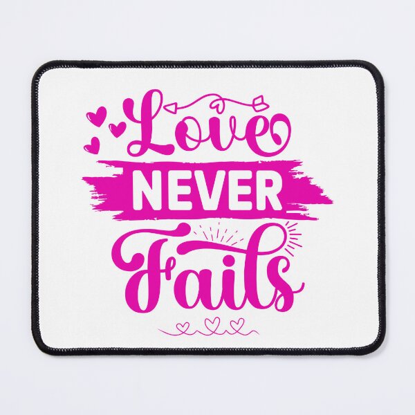 Item preview, Love Never Fails – Inspirational Love Quote Typography Design | Romantic Christian & Relationship Gift designed and sold by AnnCraftsPH.