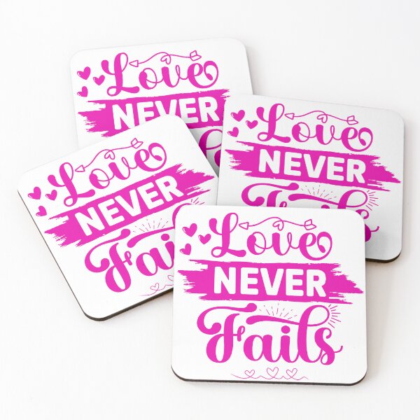 Item preview, Love Never Fails – Inspirational Love Quote Typography Design | Romantic Christian & Relationship Gift designed and sold by AnnCraftsPH.