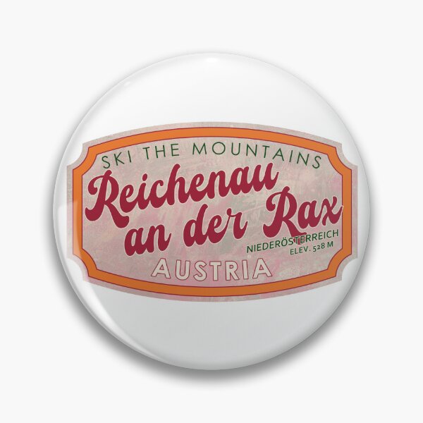 Item preview, Reichenau an der Rax, Austria, Niederösterreich, Ski, textured skiing badge designed and sold by Wanderful-roads.