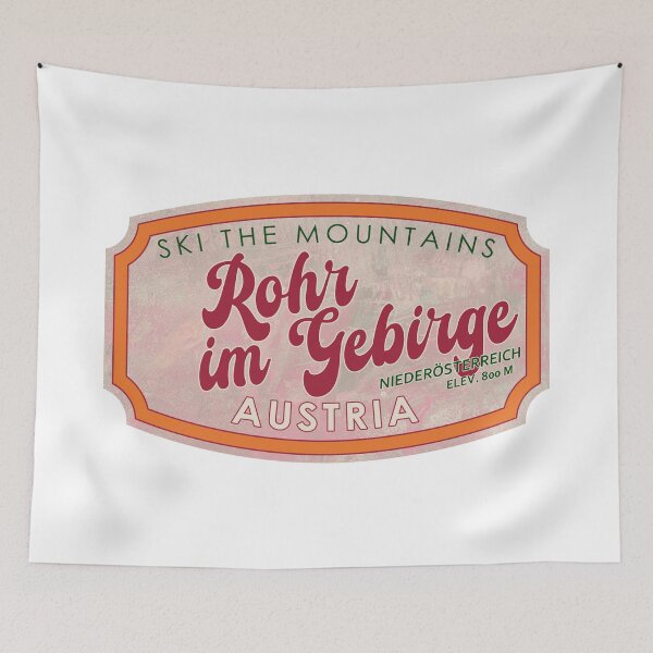 Item preview, Rohr im Gebirge, Austria, Niederösterreich, Ski, textured skiing badge designed and sold by Wanderful-roads.