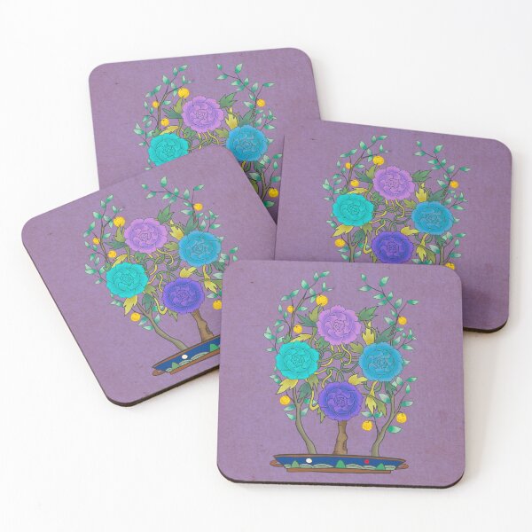 Item preview, Enchanted Violet Garden: Blue Peonies and Citron Tree on Lavender designed and sold by QamarART Paintings.