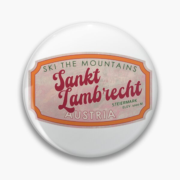 Item preview, Sankt Lambrecht, Austria, Steiermark, Ski, textured skiing badge designed and sold by Wanderful-roads.