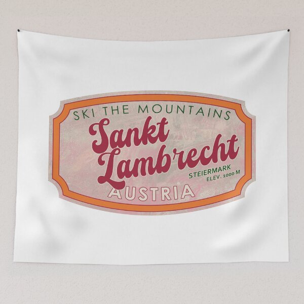 Item preview, Sankt Lambrecht, Austria, Steiermark, Ski, textured skiing badge designed and sold by Wanderful-roads.