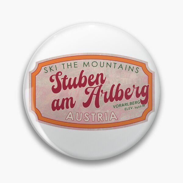 Item preview, Stuben am Arlberg, Austria, Vorarlberg, Ski, textured skiing badge designed and sold by Wanderful-roads.