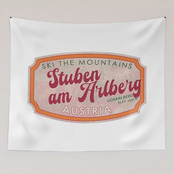 Item preview, Stuben am Arlberg, Austria, Vorarlberg, Ski, textured skiing badge designed and sold by Wanderful-roads.