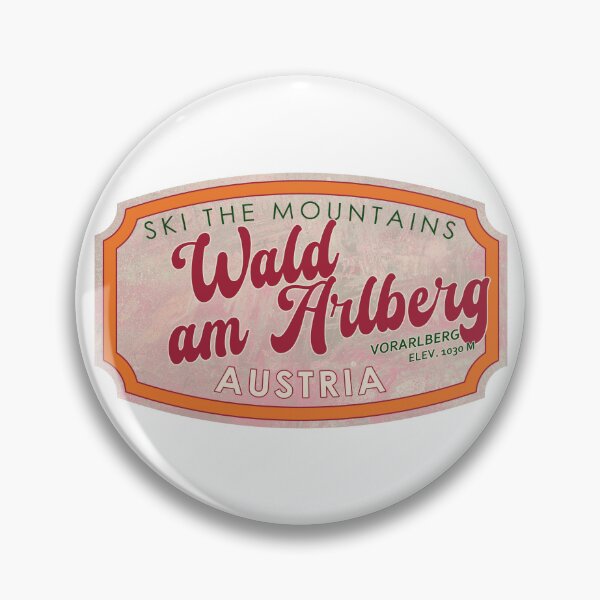 Item preview, Wald am Arlberg, Austria, Vorarlberg, Ski, textured skiing badge designed and sold by Wanderful-roads.