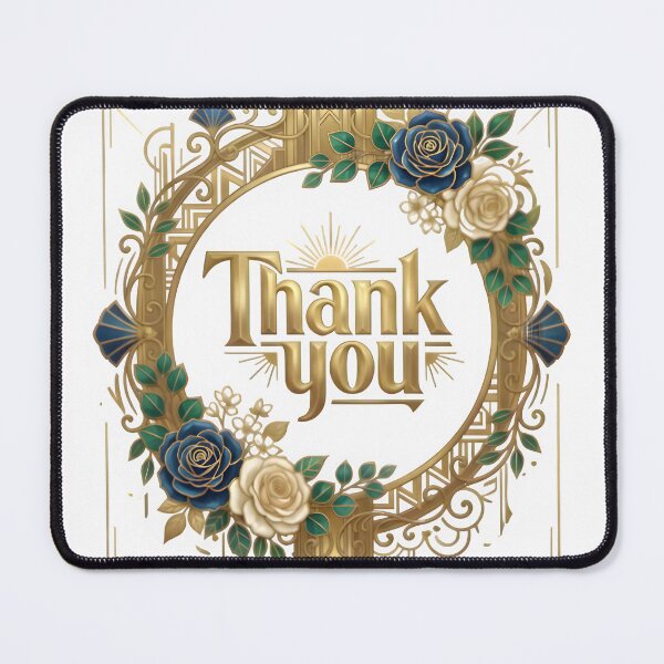 Item preview, Thank you - with gold and flowers designed and sold by RobertMartinArt.