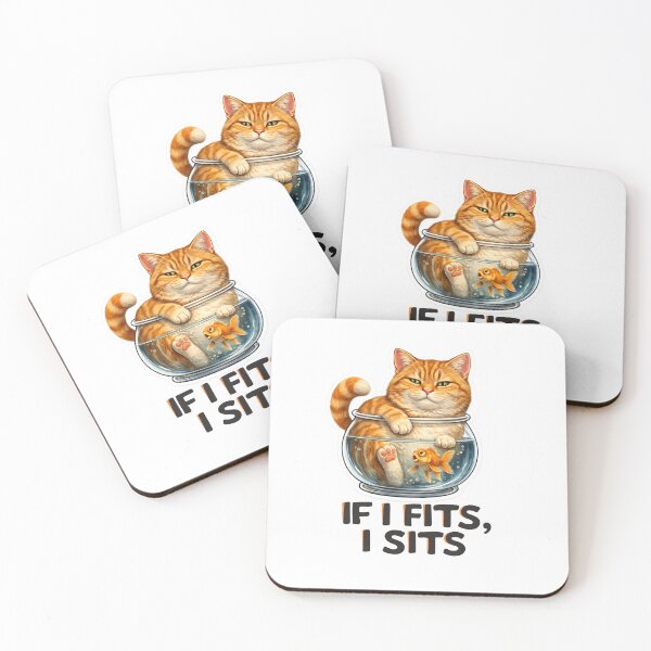 Item preview, Funny smug cat squeezed into a fish bowl with a shocked goldfish — the ultimate “If I Fits, I Sits” moment. designed and sold by Creature-shock.