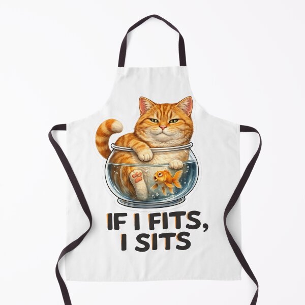 Item preview, Funny smug cat squeezed into a fish bowl with a shocked goldfish — the ultimate “If I Fits, I Sits” moment. designed and sold by Creature-shock.