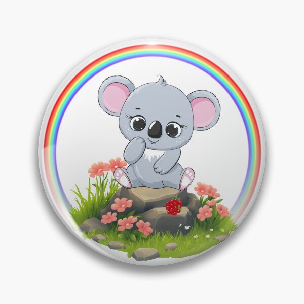 Item preview, Thoughtful Koala - Cute Koala on Rocks with Rainbow and Berries designed and sold by Love3Happy.