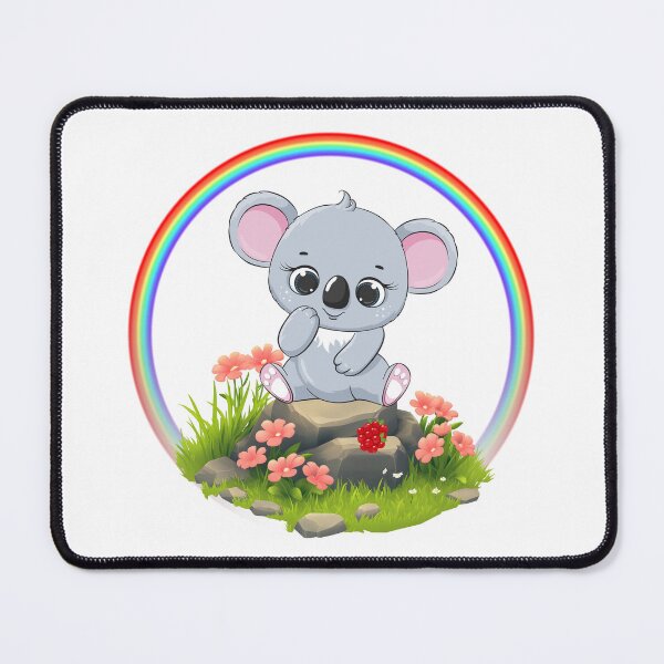 Item preview, Thoughtful Koala - Cute Koala on Rocks with Rainbow and Berries designed and sold by Love3Happy.