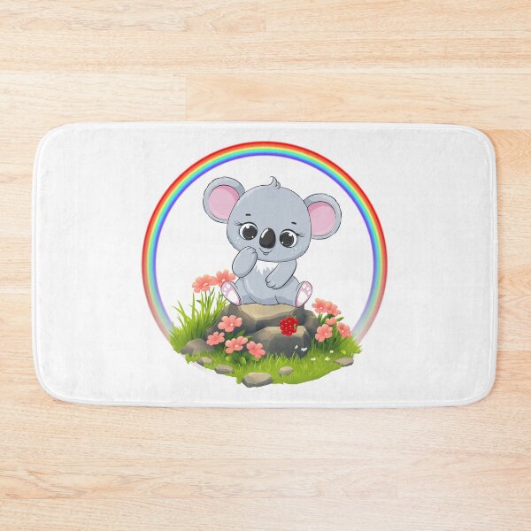 Item preview, Thoughtful Koala - Cute Koala on Rocks with Rainbow and Berries designed and sold by Love3Happy.
