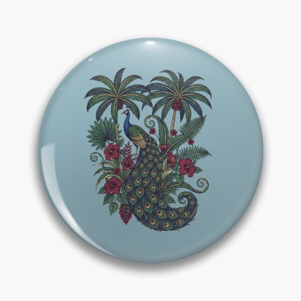 Item preview, Palm Grove Peacock Botanical Wildlife Art designed and sold by BirdsnStuff.