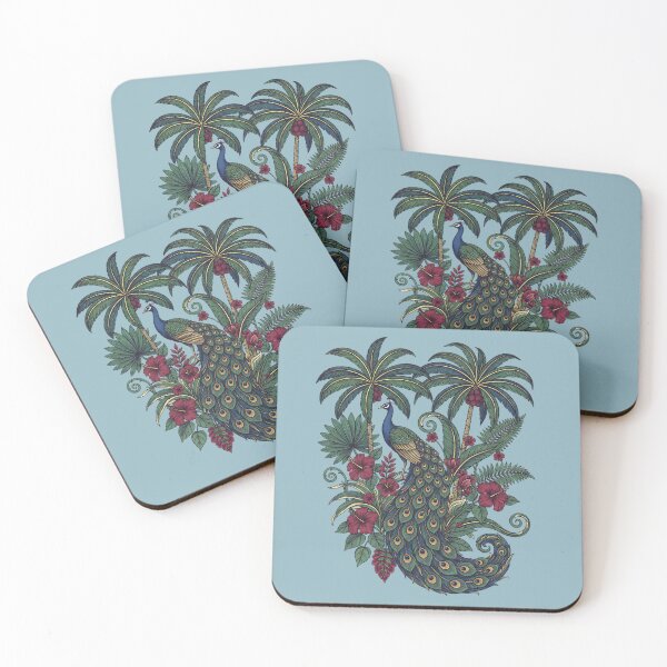 Item preview, Palm Grove Peacock Botanical Wildlife Art designed and sold by BirdsnStuff.