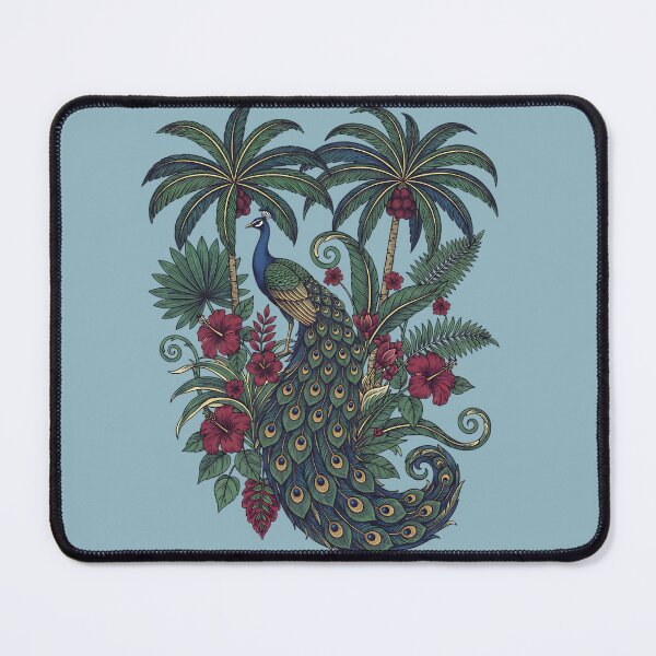 Item preview, Palm Grove Peacock Botanical Wildlife Art designed and sold by BirdsnStuff.