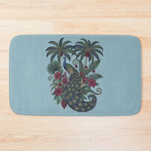 Item preview, Palm Grove Peacock Botanical Wildlife Art designed and sold by BirdsnStuff.