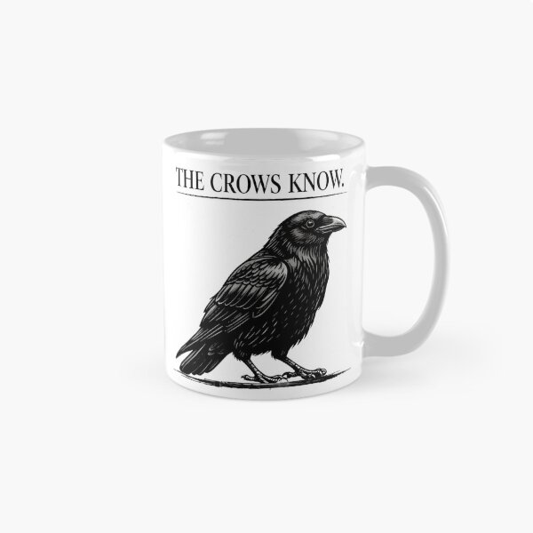 Item preview, The Crows Know – Minimalist Crow Statement Tee designed and sold by bazstees54.