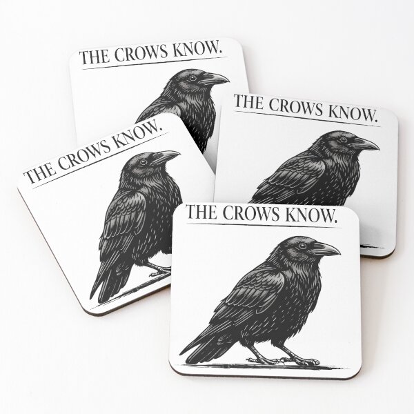 Item preview, The Crows Know – Minimalist Crow Statement Tee designed and sold by bazstees54.
