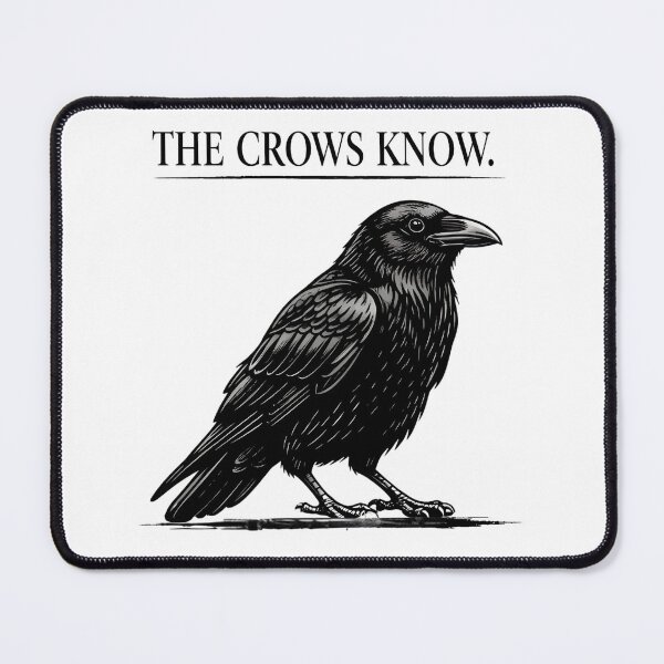 Item preview, The Crows Know – Minimalist Crow Statement Tee designed and sold by bazstees54.
