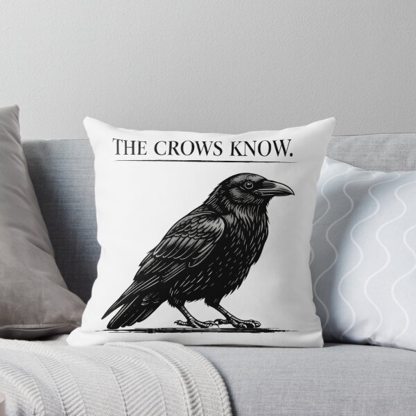 Item preview, The Crows Know – Minimalist Crow Statement Tee designed and sold by bazstees54.