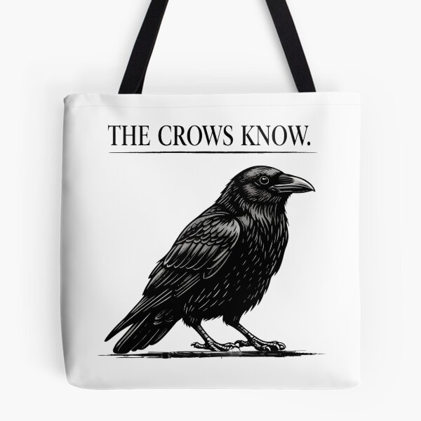 Item preview, The Crows Know – Minimalist Crow Statement Tee designed and sold by bazstees54.