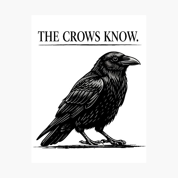 Item preview, The Crows Know – Minimalist Crow Statement Tee designed and sold by bazstees54.