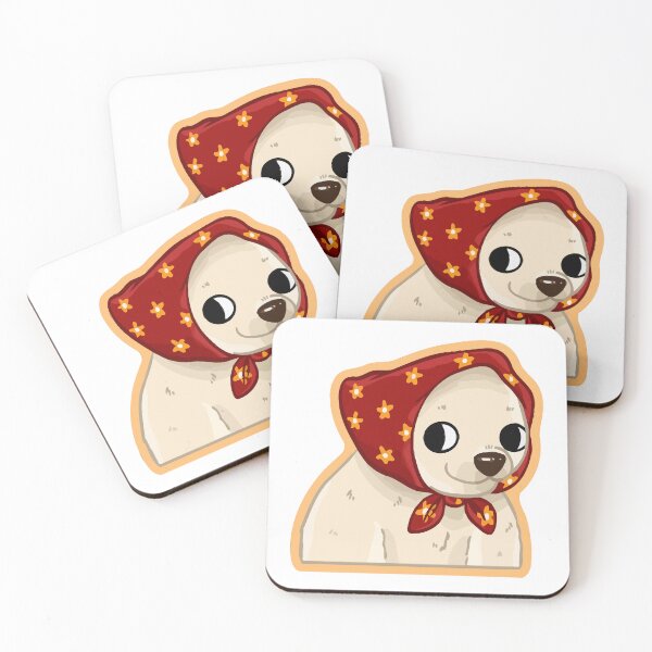 Item preview, Cute Babushka Dog White Puppy with Floral Scarf designed and sold by gengyut.