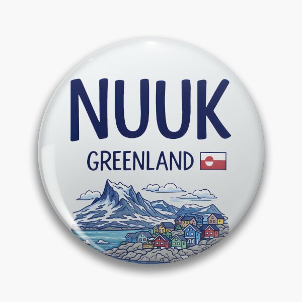 Item preview, Nuuk Greenland Cute And Colorful Landscape With Flag designed and sold by HowToCanadian.