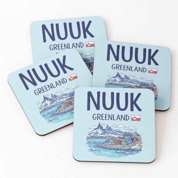 Item preview, Nuuk Greenland Cute And Colorful Landscape With Flag designed and sold by HowToCanadian.