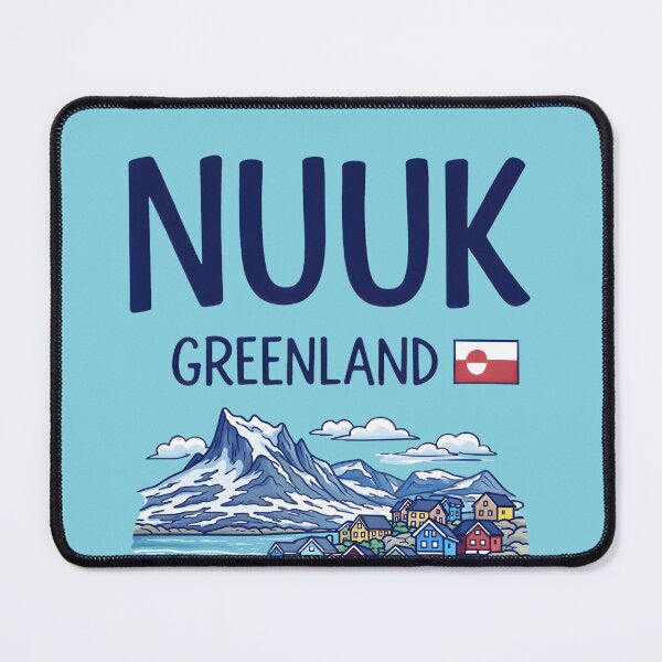 Item preview, Nuuk Greenland Cute And Colorful Landscape With Flag designed and sold by HowToCanadian.