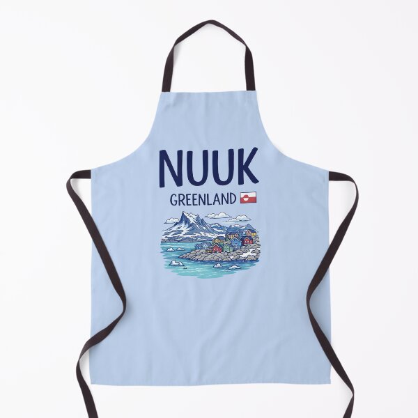 Item preview, Nuuk Greenland Cute And Colorful Landscape With Flag designed and sold by HowToCanadian.