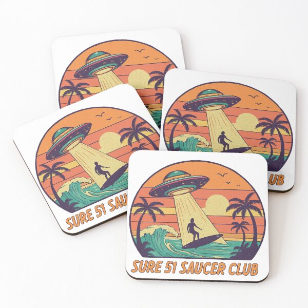 Item preview, Sure 51 Saucer Club – Retro UFO Surf Scene designed and sold by Forestfrost.