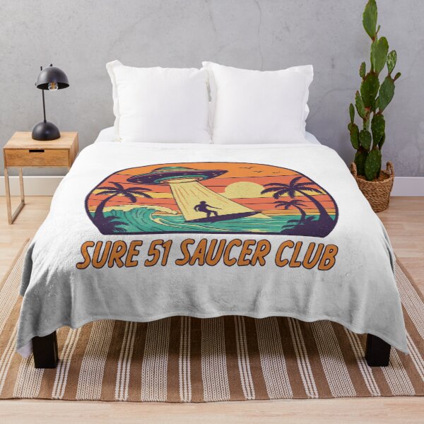 Item preview, Sure 51 Saucer Club – Retro UFO Surf Scene designed and sold by Forestfrost.
