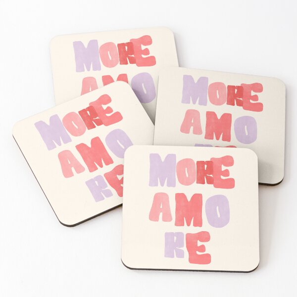 Item preview, More Amore – Romantic Typography Design in Pink & Purple designed and sold by PrintCessStudio.