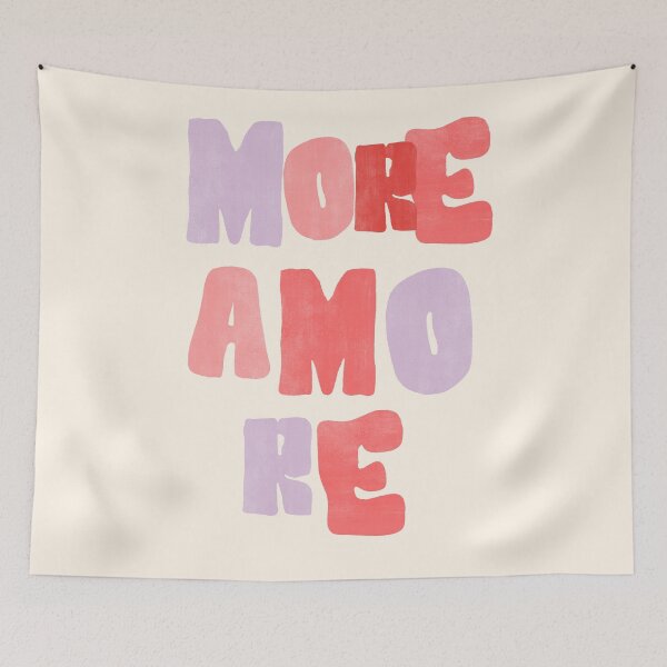 Item preview, More Amore – Romantic Typography Design in Pink & Purple designed and sold by PrintCessStudio.