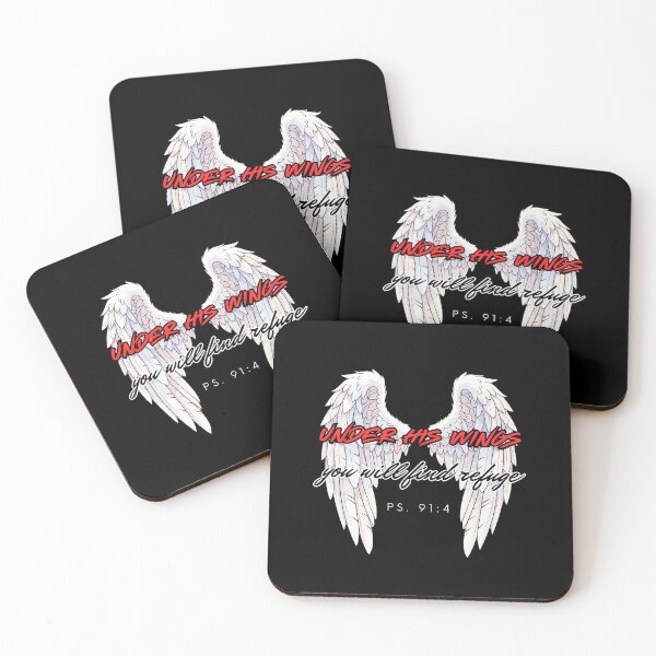 Item preview, Psalm 91:4 - Under His Wings You Will Find Refuge Angel Wings Art designed and sold by GraceGiggles.