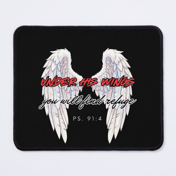 Item preview, Psalm 91:4 - Under His Wings You Will Find Refuge Angel Wings Art designed and sold by GraceGiggles.