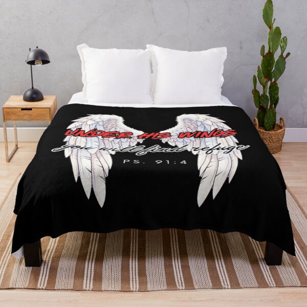 Item preview, Psalm 91:4 - Under His Wings You Will Find Refuge Angel Wings Art designed and sold by GraceGiggles.