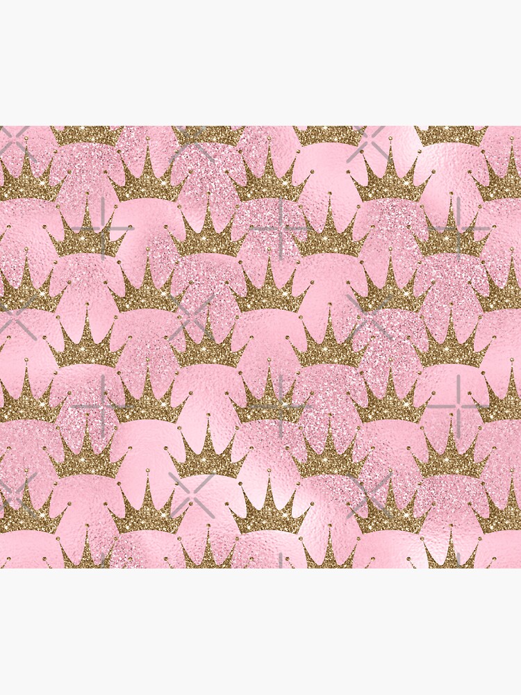 Mermaid Unicorn Pink Glitter Gold Crown Oriental by thespottydogg