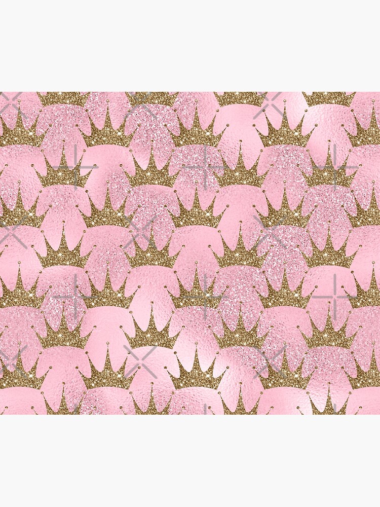 Mermaid Unicorn Pink Glitter Gold Crown Oriental by thespottydogg